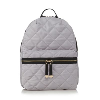 Grey quilted backpack
